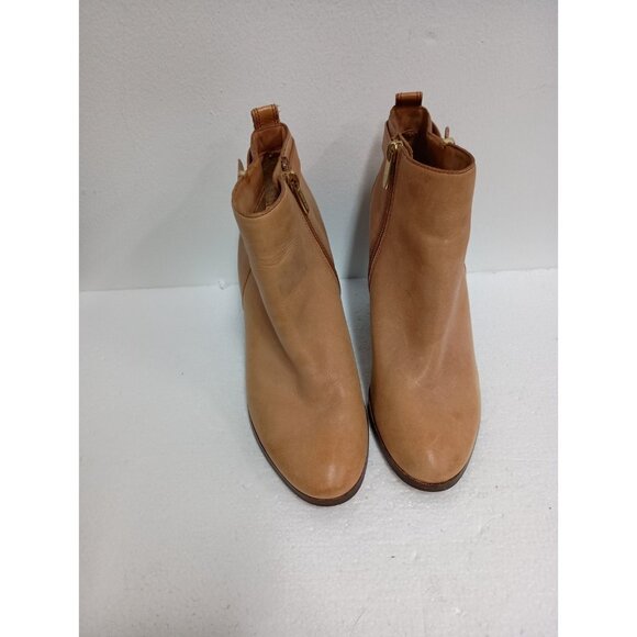 Coach New York Hewes Ankle Boots Womens Size 8 Khaki Leather Block Heel Shoes - Picture 4 of 11